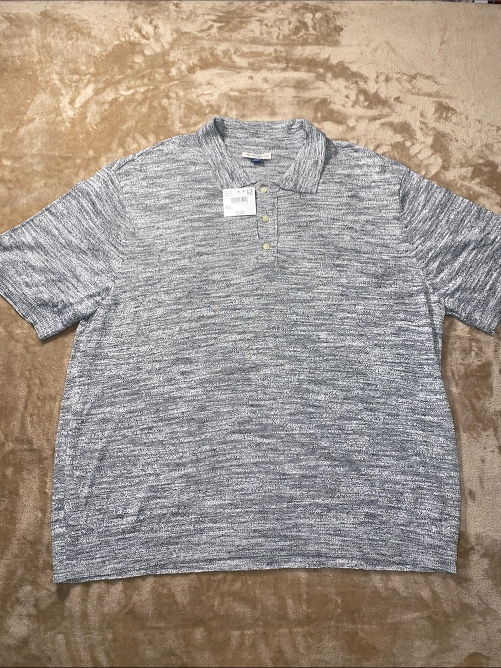 NWT American Eagle Outfitters Heather Gray Sweater Short-Sleeve Polo